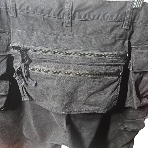 Tactical Cargo Utility Shorts Black Multi-Pocket Design With D-Rings & Zippers F - Picture 5 of 9